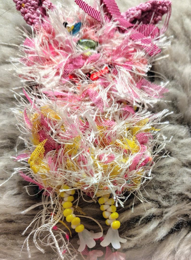 オレボレブラ（アルベロベロ）　フワフワグリーンカーディガン　ブローチ付